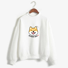 Load image into Gallery viewer, Smiling Shiba Inu Love Warm Sweatshirts-Apparel-Apparel, Dogs, Shiba Inu, Sweatshirt-White-Medium-5