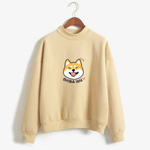 Load image into Gallery viewer, Smiling Shiba Inu Love Warm Sweatshirts-Apparel-Apparel, Dogs, Shiba Inu, Sweatshirt-Khaki-Medium-7