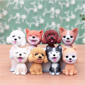 Smiling White Toy Poodle / Cockapoo / Labradoodle Resin Bobble HeadCar Accessories