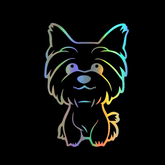 Smiling Yorkshire Terrier Vinyl Car Stickers