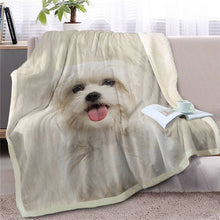 Load image into Gallery viewer, Soft and Warm American Eskimo Dog Fleece Blanket-Home Decor-American Eskimo Dog, Blankets, Dogs, Home Decor-Maltese-Medium-12