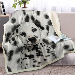 Soft and Warm American Eskimo Dog Fleece Blanket-Home Decor-American Eskimo Dog, Blankets, Dogs, Home Decor-Dalmatian - Puppy-Medium-13