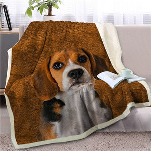 Soft and Warm American Eskimo Dog Fleece Blanket-Home Decor-American Eskimo Dog, Blankets, Dogs, Home Decor-Beagle-Medium-9