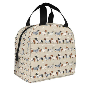 Image of a weenie dog lunch bag