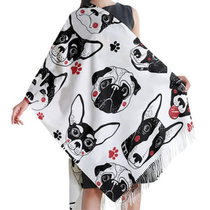 Some of the Dogs I Love Warm Winter Shawl - Husky, Bull Terrier, Pug, Boston Terrier, Chihuahua & DachshundAccessories