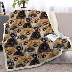 Some of the English Bulldogs I Love Warm Blanket - Series 1-Home Decor-Blankets, Dogs, English Bulldog, Home Decor-Pekingese-Medium-13