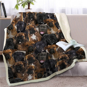 Some of the English Bulldogs I Love Warm Blanket - Series 1-Home Decor-Blankets, Dogs, English Bulldog, Home Decor-Bullmastiff - Puppies-Medium-8