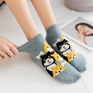 Some of the Shibas I Love Ankle Length Socks-Accessories-Accessories, Dogs, Shiba Inu, Socks-2