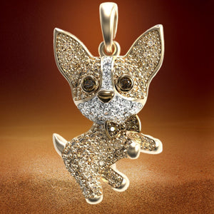 Sparkling Hanging Chihuahua Necklace-Dog Themed Jewellery-Accessories, Chihuahua, Dogs, Jewellery, Necklace-3