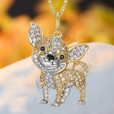Sparkling I Love Chihuahua Necklace