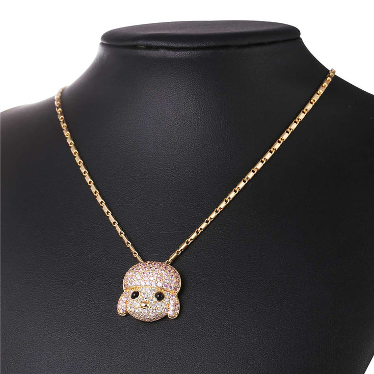 Sparkling Poodle Love Stone Studded Necklaces-Dog Themed Jewellery-Dogs, Jewellery, Necklace, Poodle-11