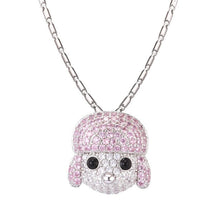 Load image into Gallery viewer, Sparkling Poodle Love Stone Studded Necklaces-Dog Themed Jewellery-Dogs, Jewellery, Necklace, Poodle-Rhodium Plated-3