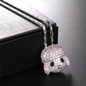 Sparkling Poodle Love Stone Studded Necklaces-Dog Themed Jewellery-Dogs, Jewellery, Necklace, Poodle-4