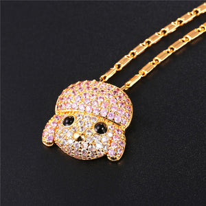 Sparkling Poodle Love Stone Studded Necklaces-Dog Themed Jewellery-Dogs, Jewellery, Necklace, Poodle-5
