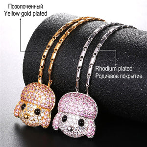 Sparkling Poodle Love Stone Studded Necklaces-Dog Themed Jewellery-Dogs, Jewellery, Necklace, Poodle-7