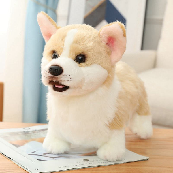 Custom 30cm Soft Fluffy Stuffed Dog Toys Animal Lifelike Cuddly Corgi Plush  - China Corgi Stuffed Animal and Stuffed Corgi price