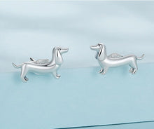 Load image into Gallery viewer, Sterling Silver Dachshund Earrings: A Must-Have for Dachshund Lovers-Dog Themed Jewellery-Dachshund, Dogs, Earrings, Jewellery-6