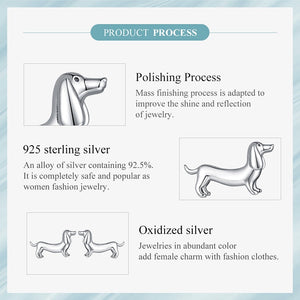 Sterling Silver Dachshund Earrings: A Must-Have for Dachshund Lovers-Dog Themed Jewellery-Dachshund, Dogs, Earrings, Jewellery-7