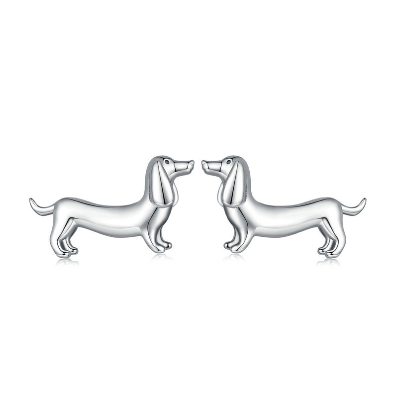 Sterling Silver Dachshund Earrings: A Must-Have for Dachshund Lovers-Dog Themed Jewellery-Dachshund, Dogs, Earrings, Jewellery-1