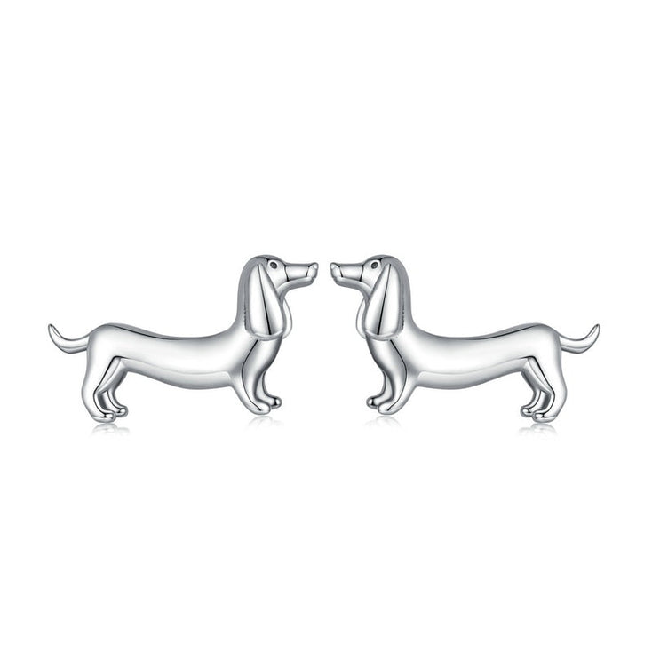 Sterling Silver Dachshund Earrings: A Must-Have for Dachshund Lovers-Dog Themed Jewellery-Dachshund, Dogs, Earrings, Jewellery-1