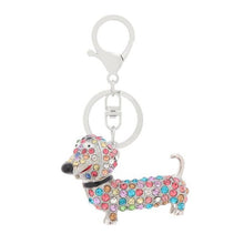 Load image into Gallery viewer, Stone-Studded Dachshund Love Keychains-Accessories-Accessories, Dachshund, Dogs, Keychain-6