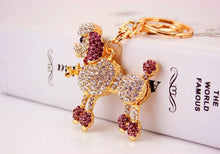 Load image into Gallery viewer, Stone-Studded Poodle Love Keychains-Accessories-Accessories, Dogs, Keychain, Poodle-Purple-2