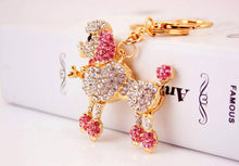 Load image into Gallery viewer, Stone-Studded Poodle Love Keychains-Accessories-Accessories, Dogs, Keychain, Poodle-Pink-3