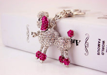 Load image into Gallery viewer, Stone-Studded Poodle Love Keychains-Accessories-Accessories, Dogs, Keychain, Poodle-Bright Purple-5