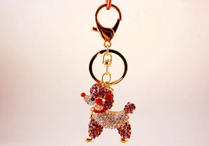 Stone-Studded Red Bowtie Poodle Keychains-Accessories-Accessories, Dogs, Keychain, Poodle-6