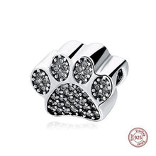 Load image into Gallery viewer, Studded Bull Terrier Silver Charm BeadDog Themed JewelleryDog Paw