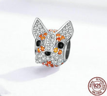 Load image into Gallery viewer, Studded French Bulldog Silver Charm BeadDog Themed Jewellery
