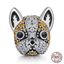 Load image into Gallery viewer, Studded French Bulldog Silver Charm BeadDog Themed JewelleryOption 1