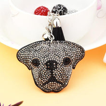 Load image into Gallery viewer, Studded Pug Love KeychainsAccessoriesBlack