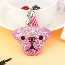 Load image into Gallery viewer, Studded Pug Love KeychainsAccessoriesPink