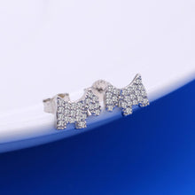 Load image into Gallery viewer, Studded Scottish Terrier Love Silver EarringsDog Themed Jewellery