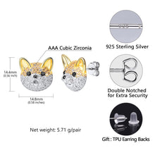 Load image into Gallery viewer, Studded Shiba Inu Love Silver Earrings-Dog Themed Jewellery-Dogs, Earrings, Jewellery, Shiba Inu-5
