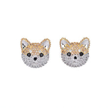 Load image into Gallery viewer, Studded Shiba Inu Love Silver Earrings-Dog Themed Jewellery-Dogs, Earrings, Jewellery, Shiba Inu-7