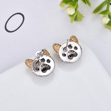 Load image into Gallery viewer, Studded Shiba Inu Love Silver Earrings-Dog Themed Jewellery-Dogs, Earrings, Jewellery, Shiba Inu-9