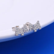 Studded Scottish Terrier Love Silver EarringsDog Themed Jewellery