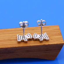 Load image into Gallery viewer, Studded Scottish Terrier Love Silver EarringsDog Themed Jewellery