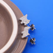 Studded Scottish Terrier Love Silver EarringsDog Themed Jewellery