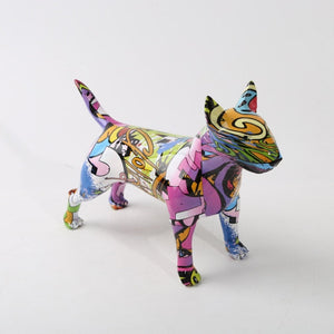 Stunning Bull Terrier Design Multicolor Resin Statue-Home Decor-Bull Terrier, Dogs, Home Decor, Statue-Blend B-3