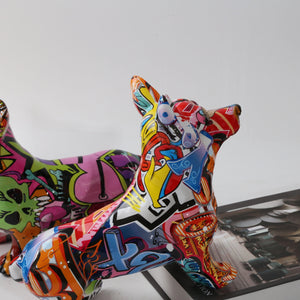 Stunning Corgi Design Multicolor Resin Statue-Home Decor-Corgi, Dogs, Home Decor, Statue-4