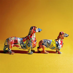 image of dachshund statues large and small