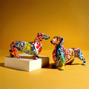 image of two sausage dog statues