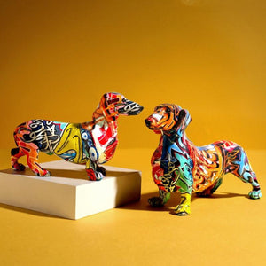Image of two dachshund statues