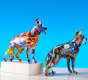 Stunning German Shepherd Design Multicolor Resin Statues-Home Decor-Dogs, German Shepherd, Home Decor, Statue-10