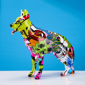 Stunning German Shepherd Design Multicolor Resin Statues-Home Decor-Dogs, German Shepherd, Home Decor, Statue-Blend B-3