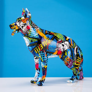 Stunning German Shepherd Design Multicolor Resin Statues-Home Decor-Dogs, German Shepherd, Home Decor, Statue-Blend C-4