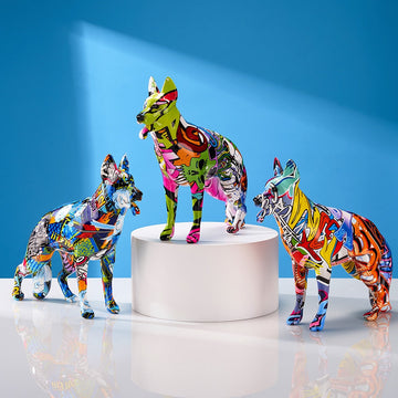 Stunning German Shepherd Design Multicolor Resin Statues 360x
